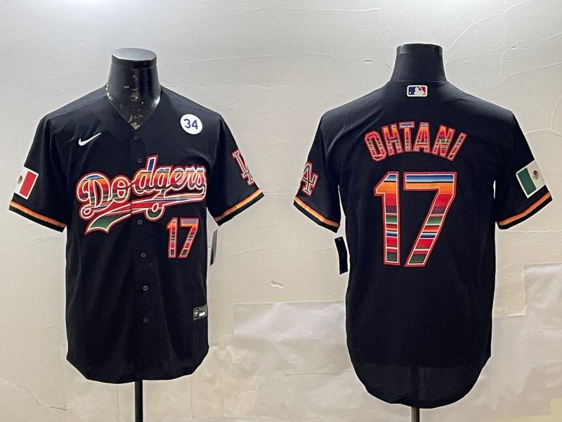 Men Los Angeles Dodgers #17 Ohtani Black Game 2025 Nike MLB Jersey style 2261